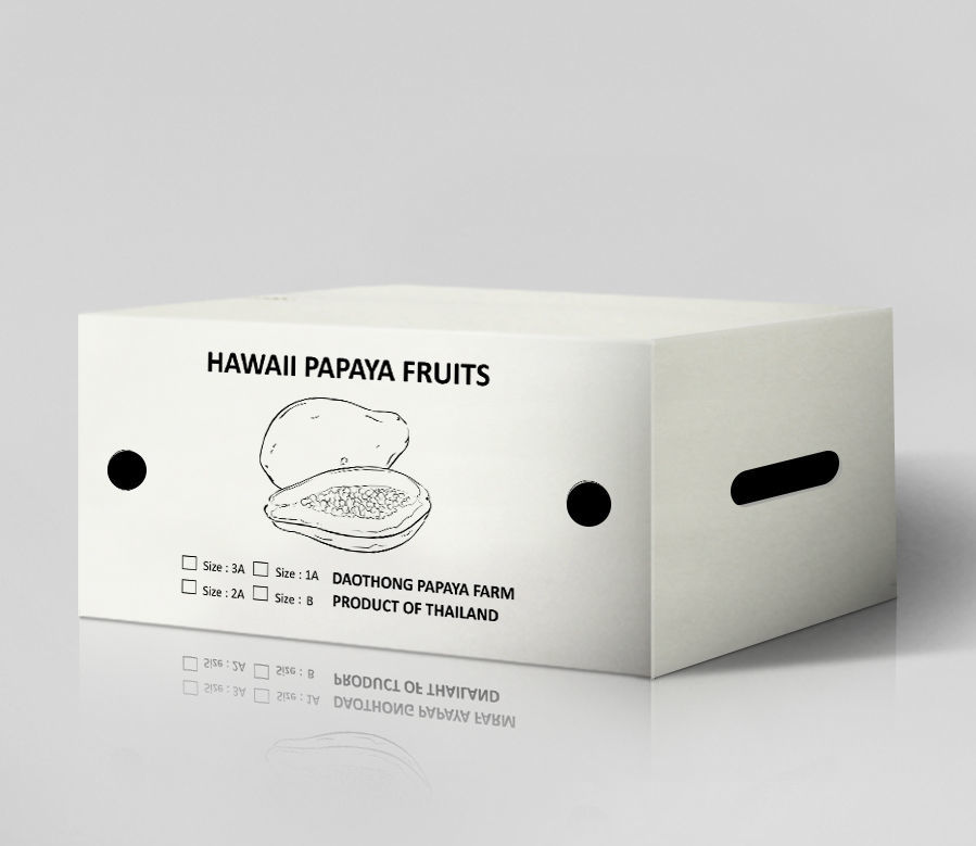 Brand Hawaii Papaya Fruits , โรงงานผลิตกล่องกระดาษลูกฟูกกล่องลูกฟูก,ลังกระดาษ , พิมพ์กล่องพัสดุ